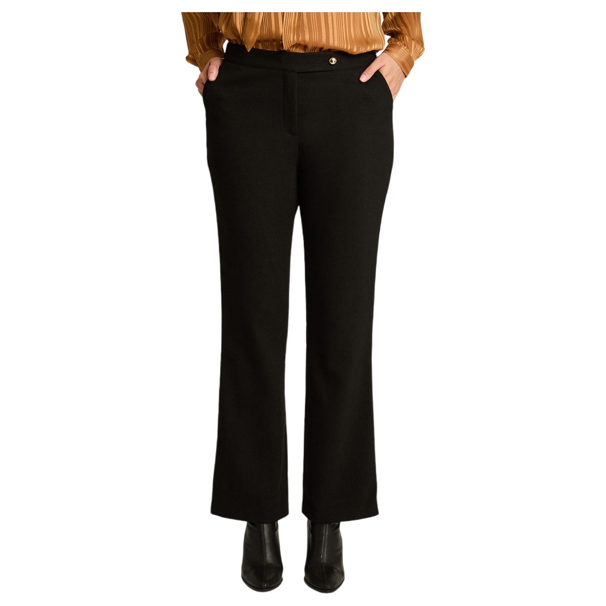 LORENZO DI PONTTI - Pantalón Recto Mujer Negro