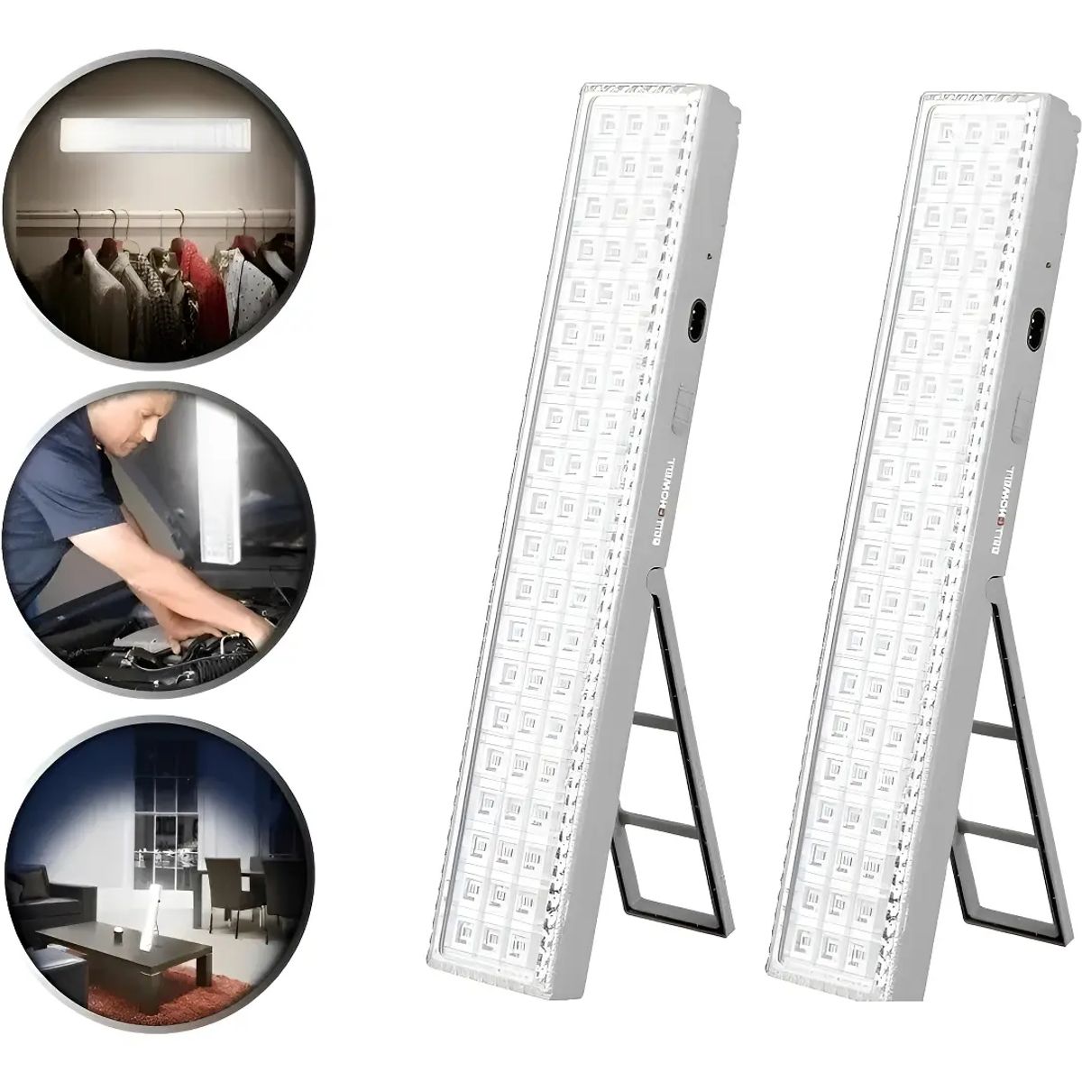 GENERICO - Pack X2 Lámparas Luz Led De Emergencia Recargable 24 Hrs Col