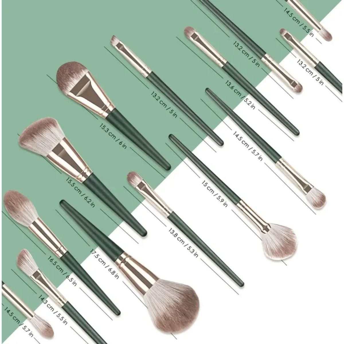 GENERICO - Set 14 Brochas Maquillaje Profesional Cepillos Con Bolsa BELUG