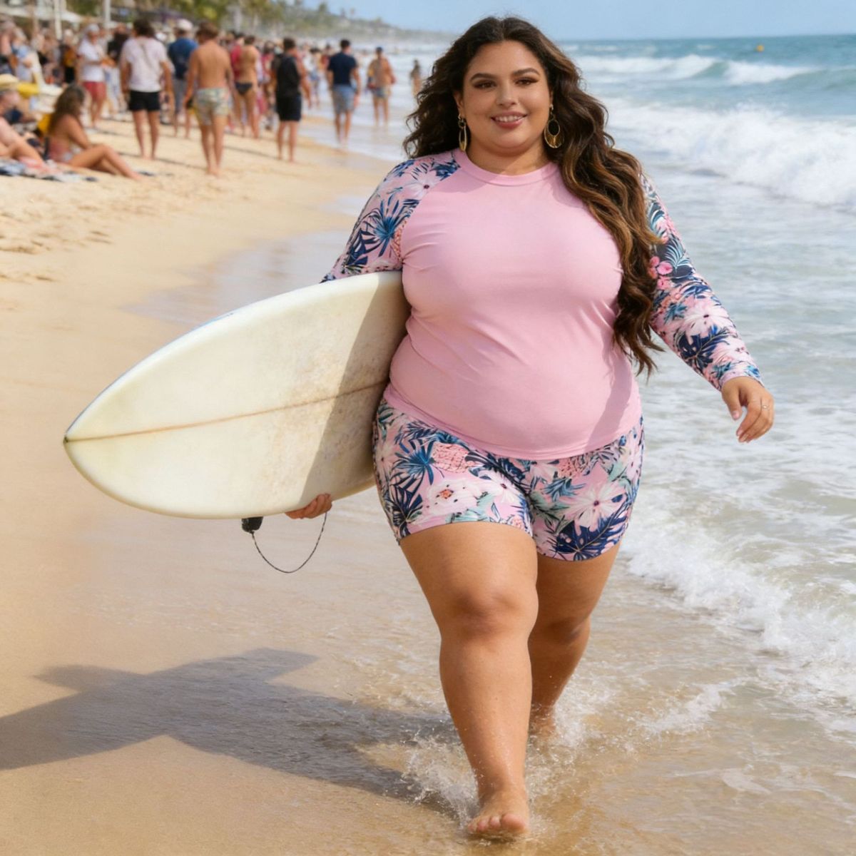 PUREPOWER - Traje de baño de talla grande con mangas largas protector solar y para surf para mujer-3XL
