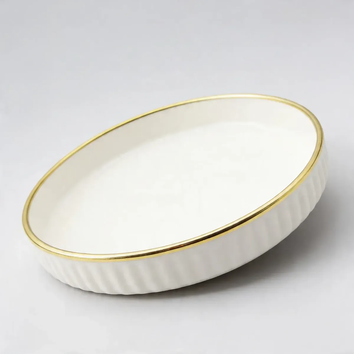 GENERICO - Set X6 Plato Semi Hondo De Cerámica Redonda Losa 17.5cm