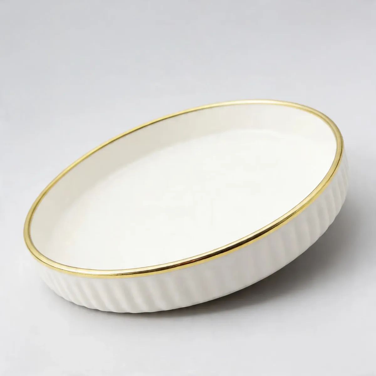 GENERICO - Set X6 Plato Semi Hondo De Cerámica Redonda Losa 17.5cm