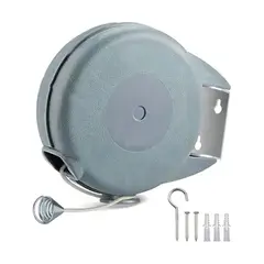 GENERICO - Tendedero Retráctil Govia 12m ABS Nailon Acero Interior Exterior Blanco BELUG