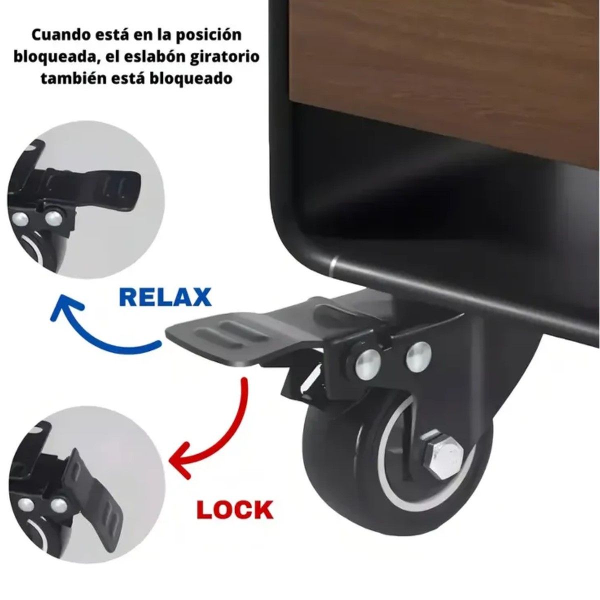 GENERICO - 4 Ruedas Giratorias Poliuretano 2 Pulgadas Freno Para Muebles BELUG
