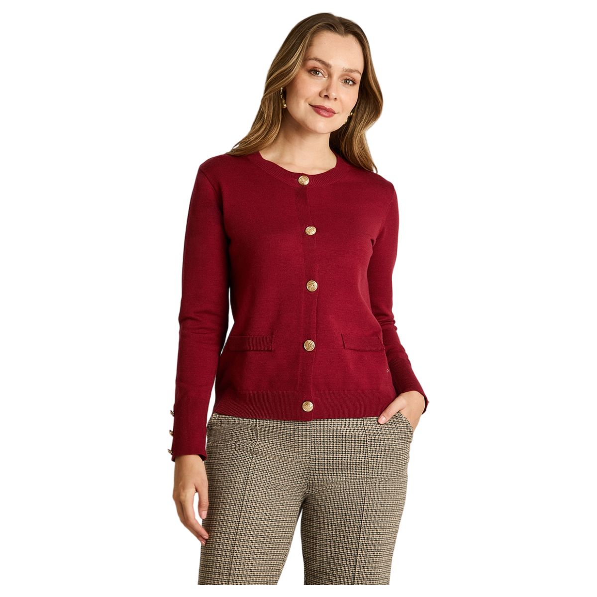 LORENZO DI PONTTI - Cardigan Con Botones Mujer Rojo