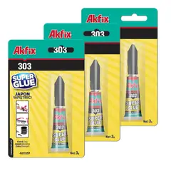 AKFIX - Super Glue X3 303 Pegamento Extra Fuerte Secado Rapido