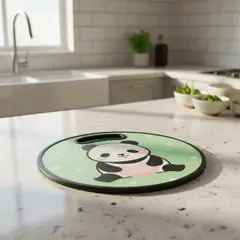 GENERICO - Tabla De Picar Plástica Redonda 30cm Diseño Panda