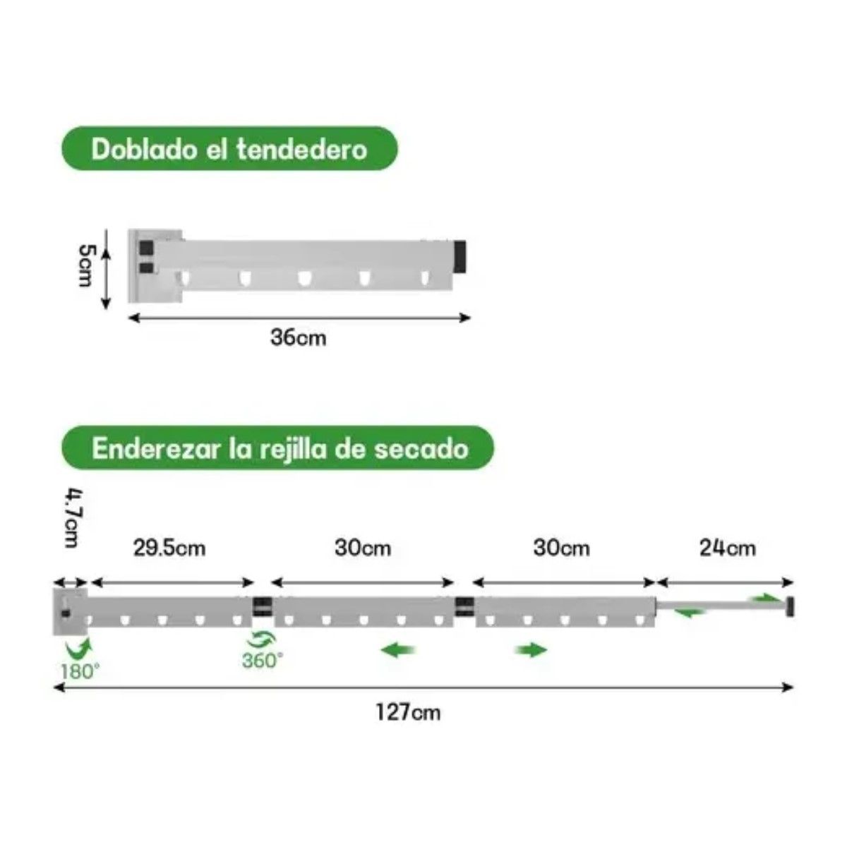 GENERICO - Tendedero Plegable Colgadores De Ropa Ajustable Blanco BELUG