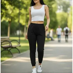 AGW - Pantalon Buzo Recto Con Puño Algodón Nacional Mujer