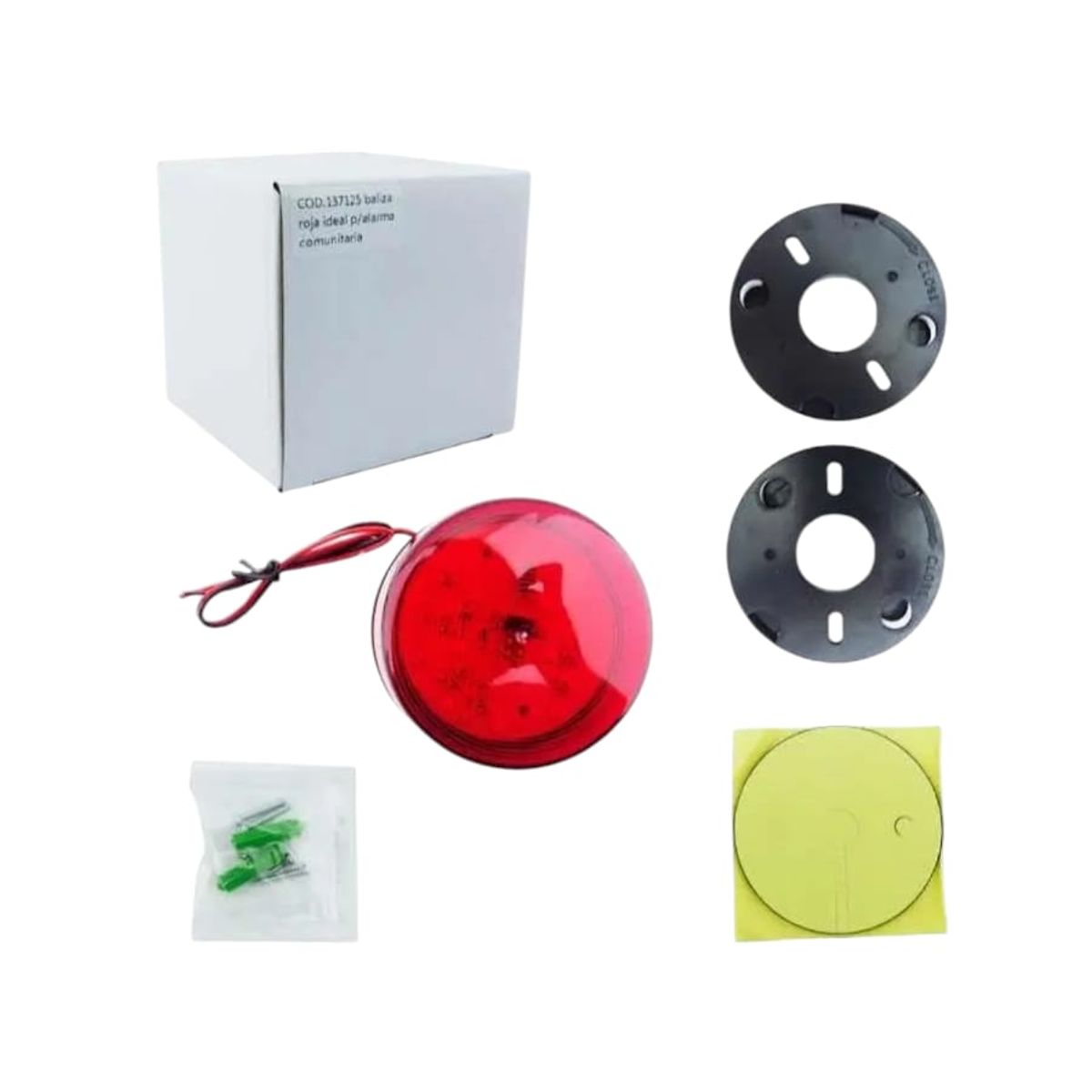 GENERICO - Baliza Led 12v Con Adhesivo Destellante Seguridad Rojo
