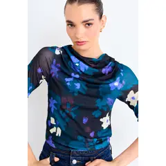 IO - Polera Estampada Mujer Negro