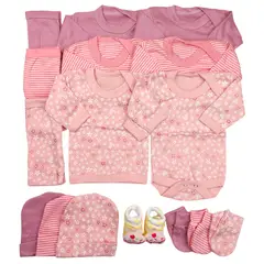 GENERICO - Pack 16 Piezas 0/3 Meses Rosado Floreado