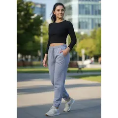 AGW - Pantalon Buzo Recto Con Puño 100% Algodón Mujer