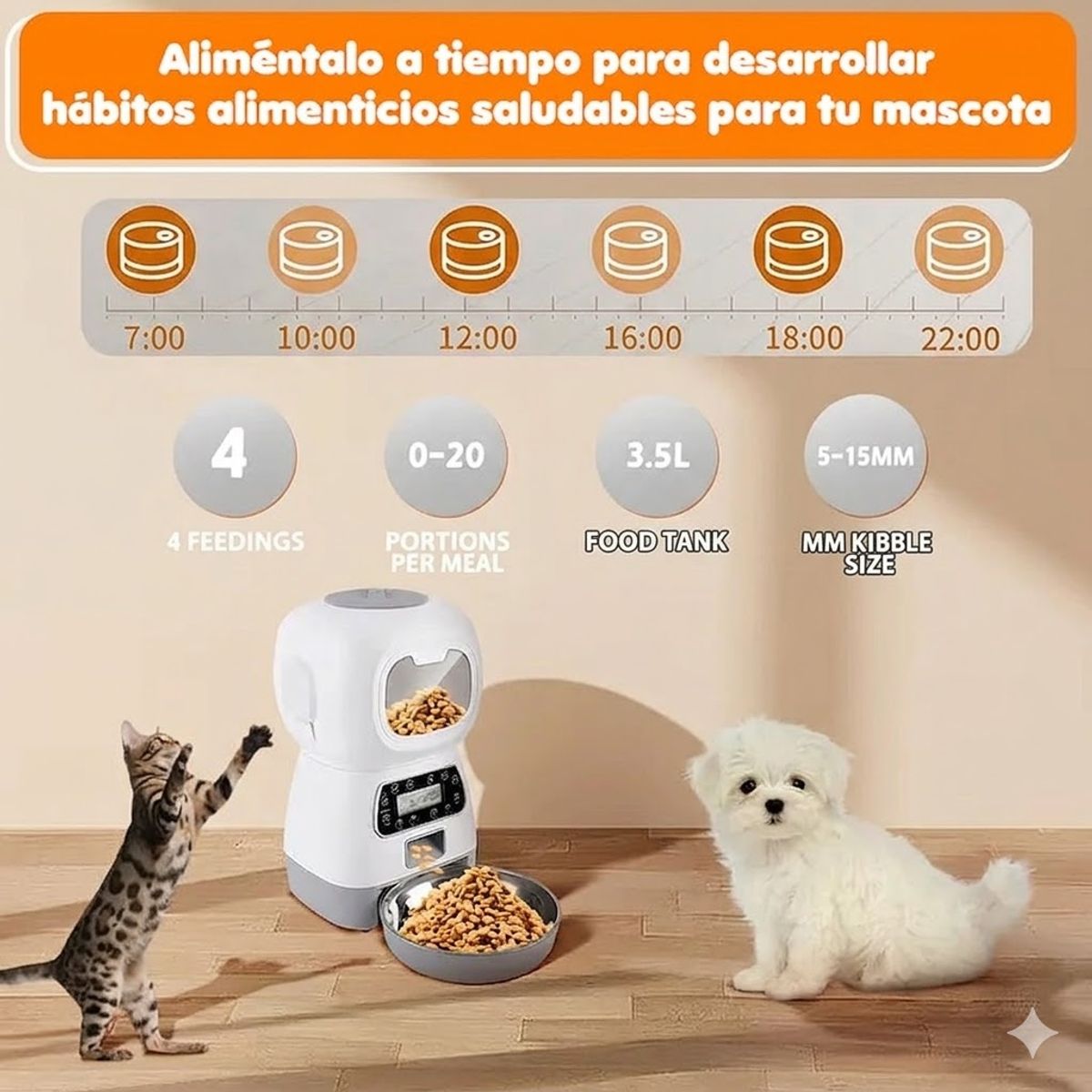 GENERICO - Dispensador Automático de Alimentos para Mascotas