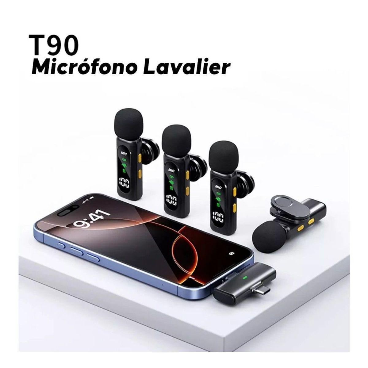 GENERICO - Micrófono Lavalier Portátil 4 En 1 T90 De Alta Calidad