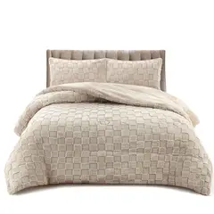 GENERICO - Plumon De Invierno Texturizado Cuadros Con Chiporro Plaza y Media