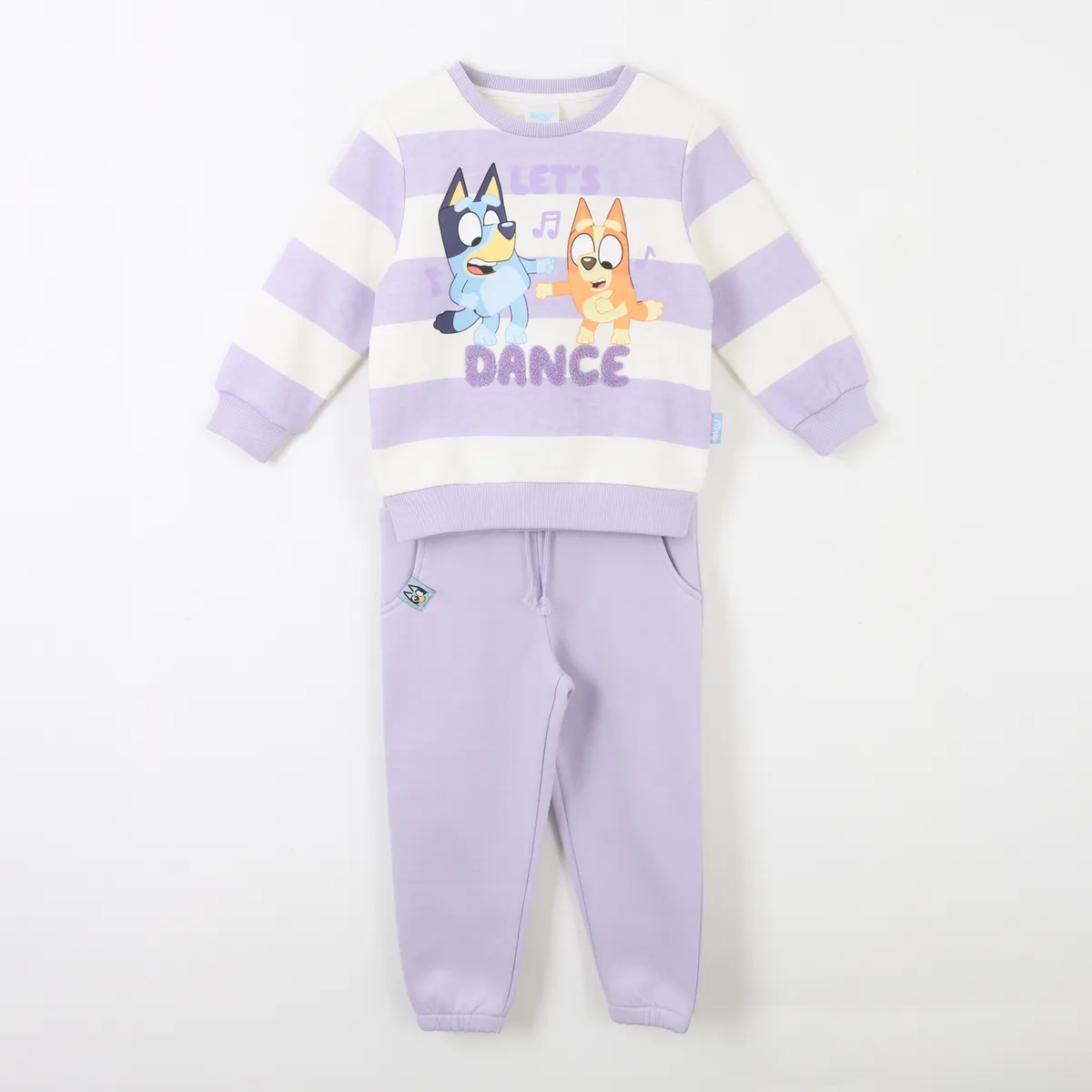 BLUEY - Conjunto Buzo Niña Rayas Lets Dance Morado Bingo & Bluey
