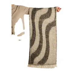 LORENZO DI PONTTI - Bufanda Estampado Animal Print Flecos Mujer Gris