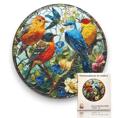 GENERICO - Rompecabezas Puzzle Madera A4 Paisaje Aves Regalo