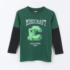 MINECRAFT - Polera Doble Manga Niño Creeper Verde