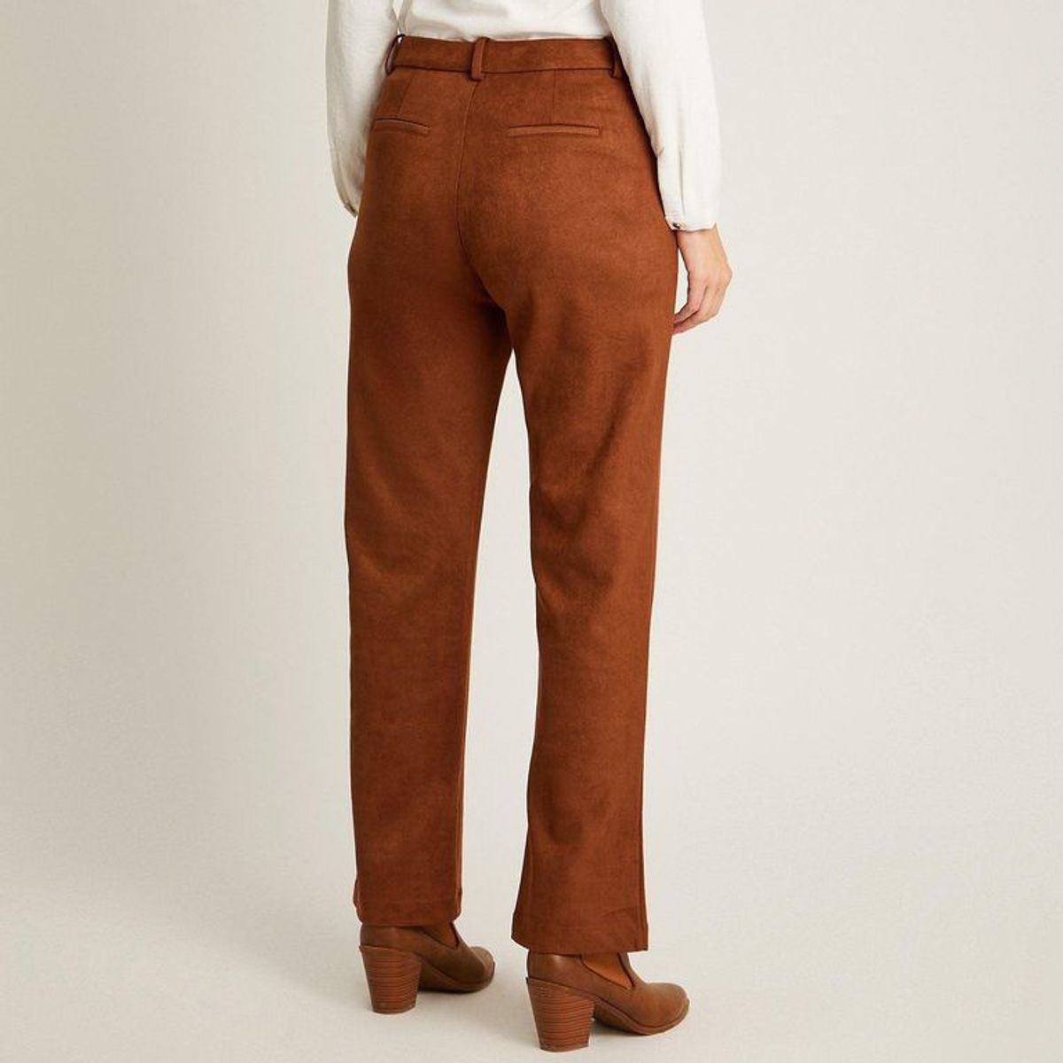 LORENZO DI PONTTI - Pantalon Formal Terracota Elasticidad Nula Sin Forro Calce Normal Tela Plano