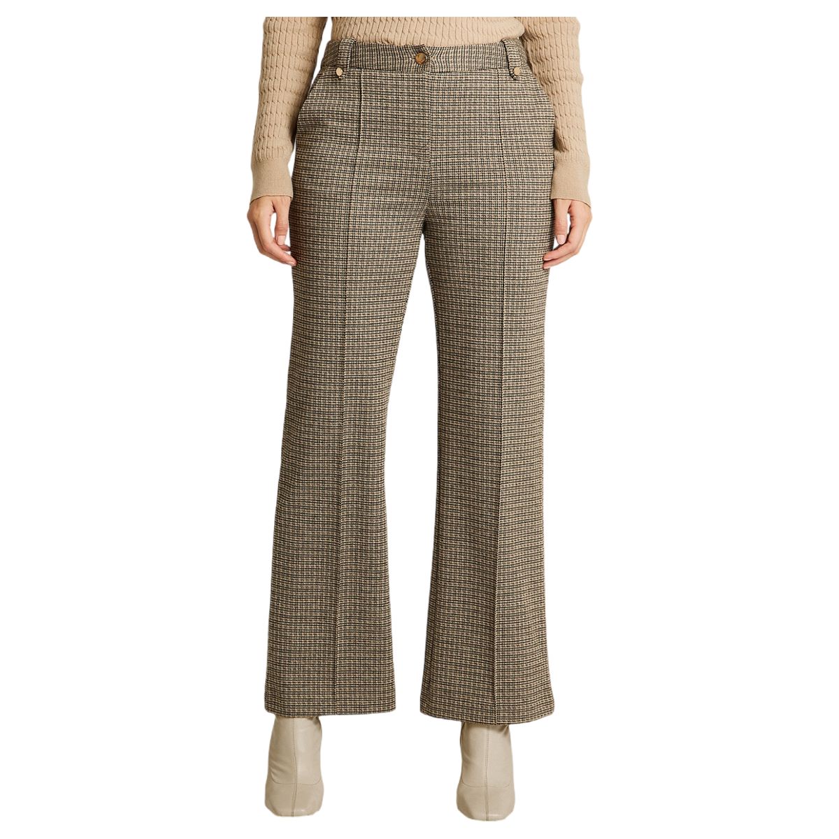LORENZO DI PONTTI - Pantalón Recto Mujer Beige