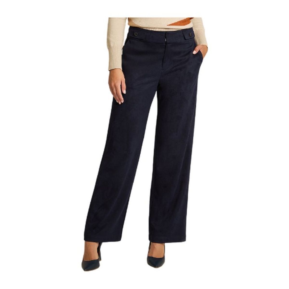 LORENZO DI PONTTI - Pantalon Formal Azul Elasticidad Media Sin Forro Calce Normal Tela Plano