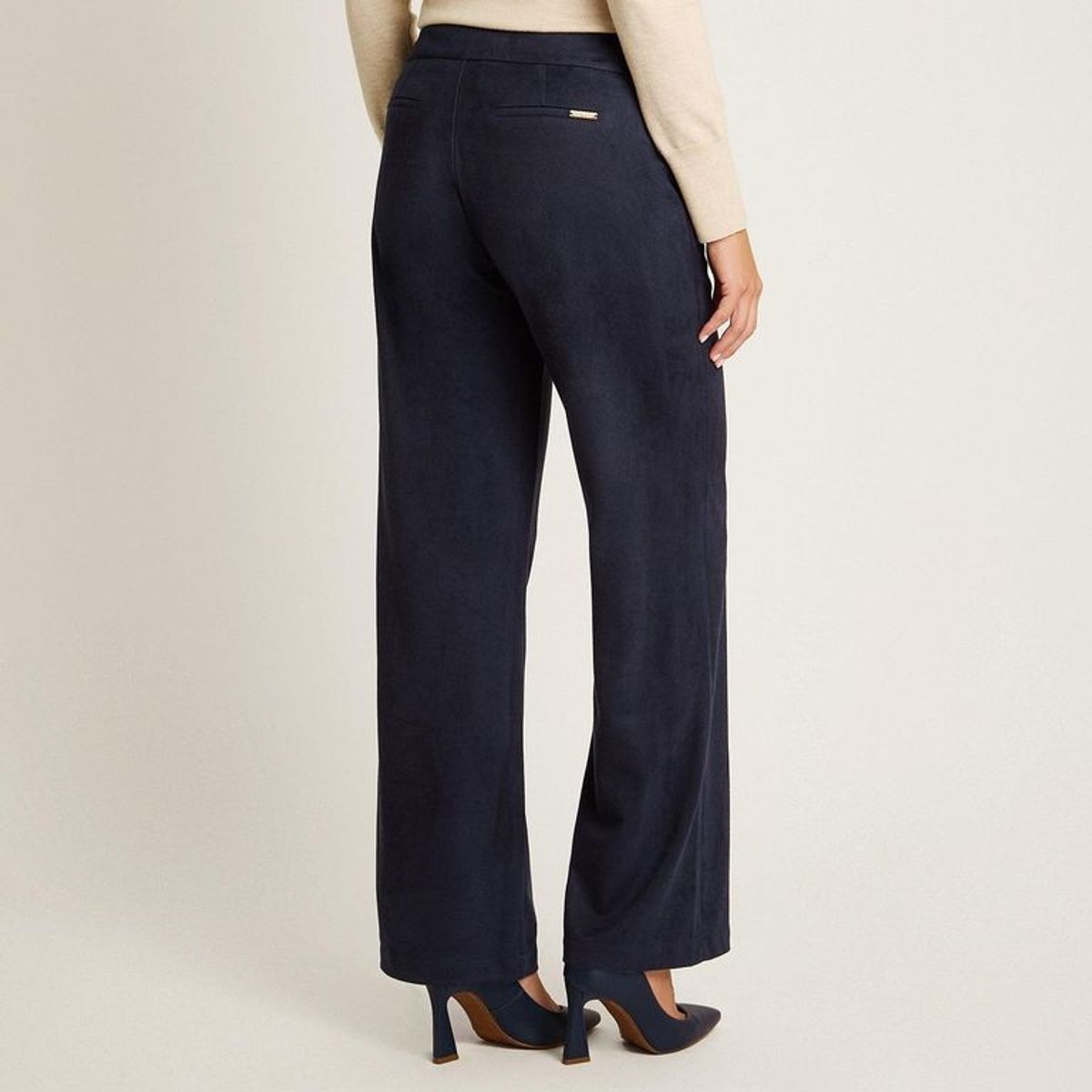 LORENZO DI PONTTI - Pantalon Formal Azul Elasticidad Media Sin Forro Calce Normal Tela Plano