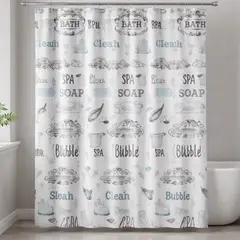 GENERICO - Cortina De Baño Peva Impermeable 180x180cm Diseño Con Ganchos