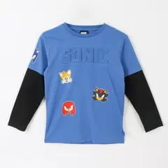 SONIC - Polera Doble Manga Niño Personajes Azul