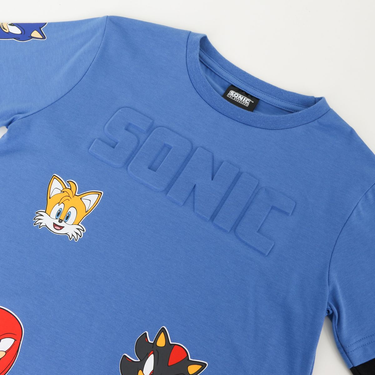 SONIC - Polera Doble Manga Niño Personajes Azul Sonic