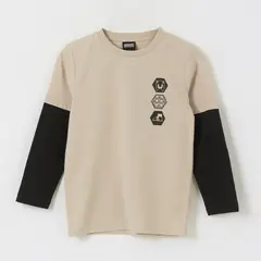 SONIC - Polera Doble Manga Niño Back Print Beige