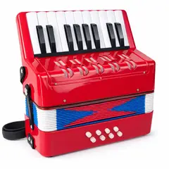 NUTECH - Acordeón De Niño 17 Teclas 8 Bajos Color Rojo Rojo