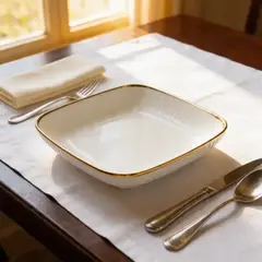 GENERICO - Plato De Ceramica Cuadrado Semi Hondo Loza 20cm