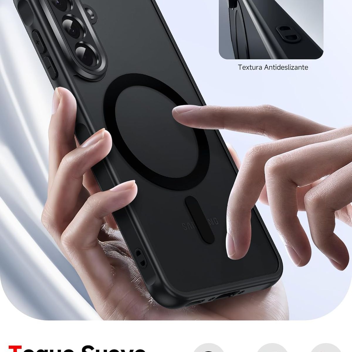 GENERICO - Carcasa Para Galaxy A57 5G Translucida Borde Negro