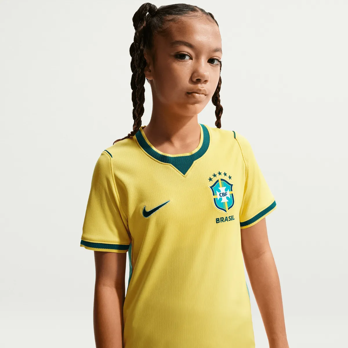 NIKE - Camiseta Nike Brasil local 2026 Stadium Amarillo Unisex niños
