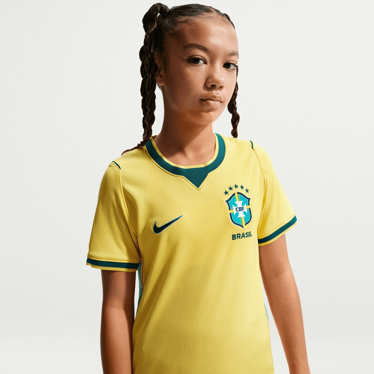 NIKE - Camiseta Nike Brasil local 2026 Stadium Amarillo Unisex niños