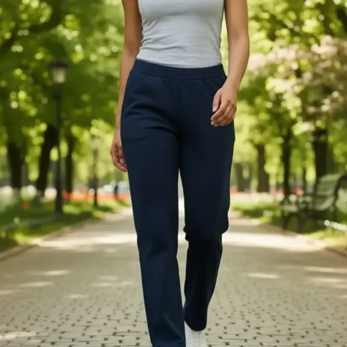 AGW - Pantalón Buzo Recto 100% Algodón Mujer