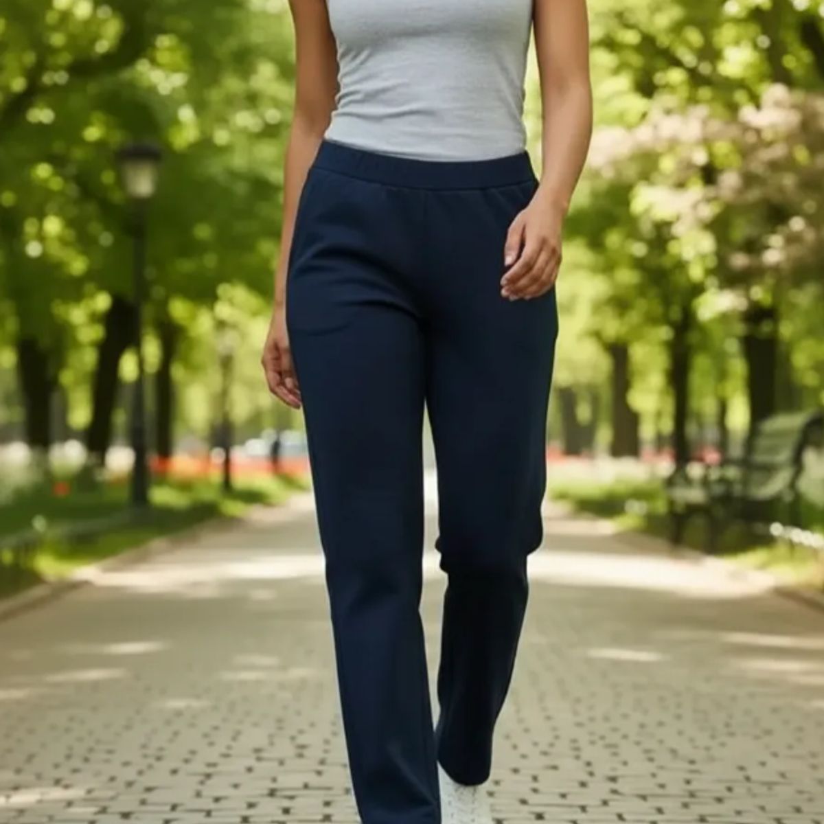 AGW - Pantalón Buzo Recto 100% Algodón Mujer