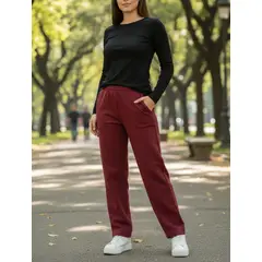 AGW - Pantalón Buzo Recto 100% Algodón Mujer