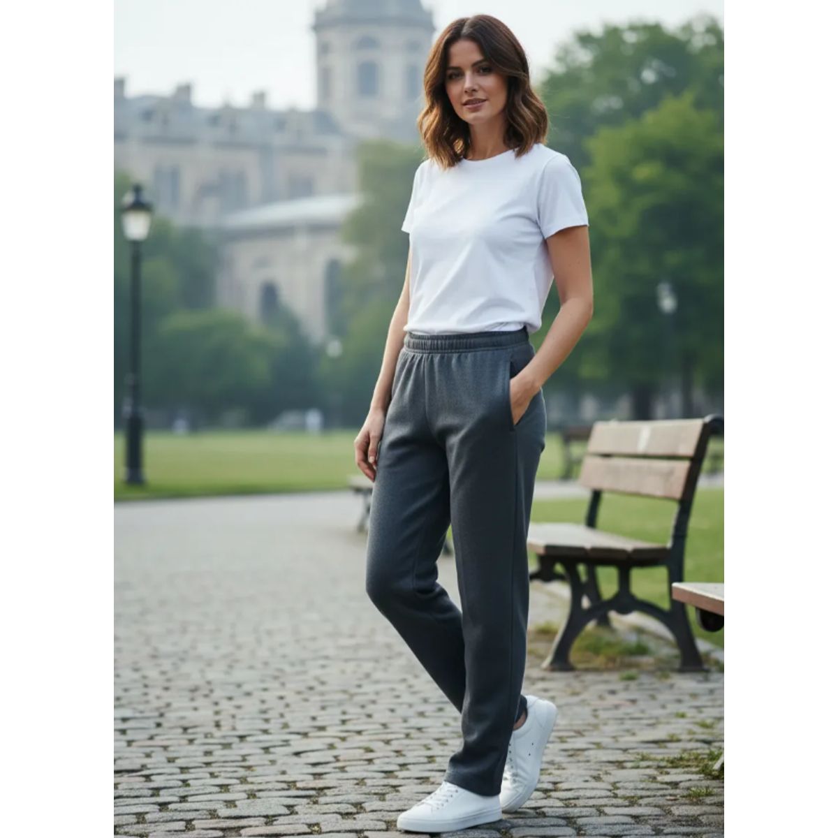 AGW - Pantalón Buzo Recto 100% Algodón Mujer