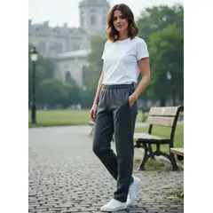 AGW - Pantalón Buzo Recto 100% Algodón Mujer
