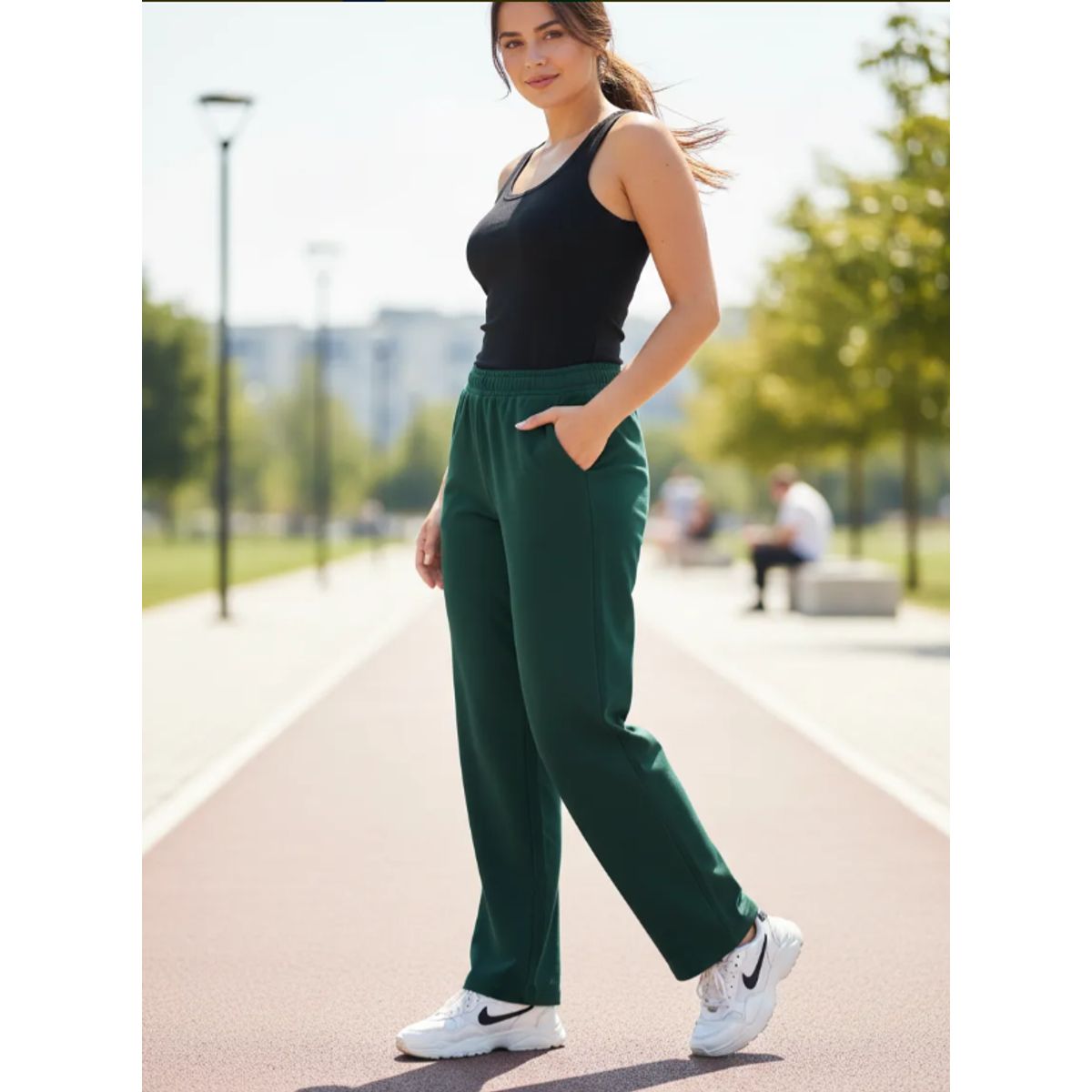 AGW - Pantalón Buzo Recto 100% Algodón Mujer