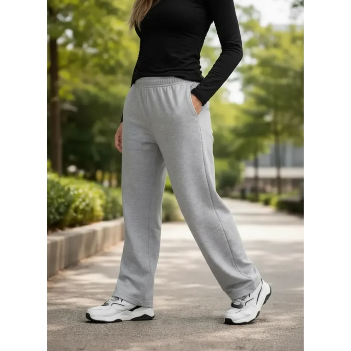 AGW - Pantalón Buzo Recto 100% Algodón Mujer
