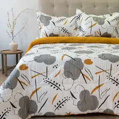 DORAL - CUBRECAMA PLUMON ESTAMPADO OUTBOSS CON SHERPA NUBES 3 PLAZAS