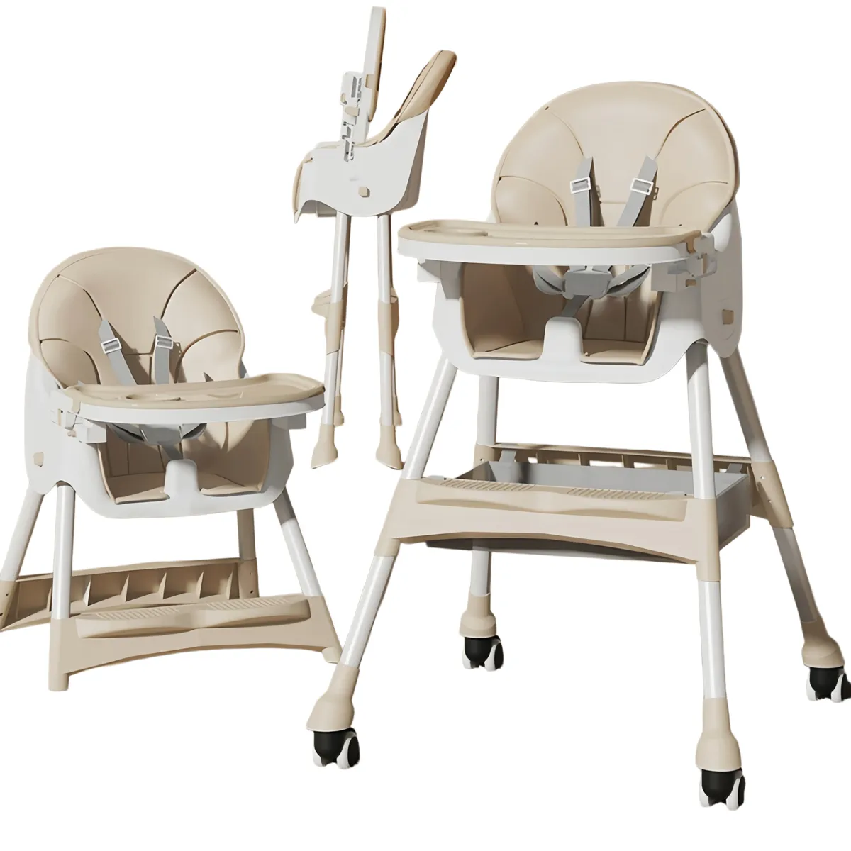 GENERICO - Silla De Comer para bebe 2 En1 Con Ruedas