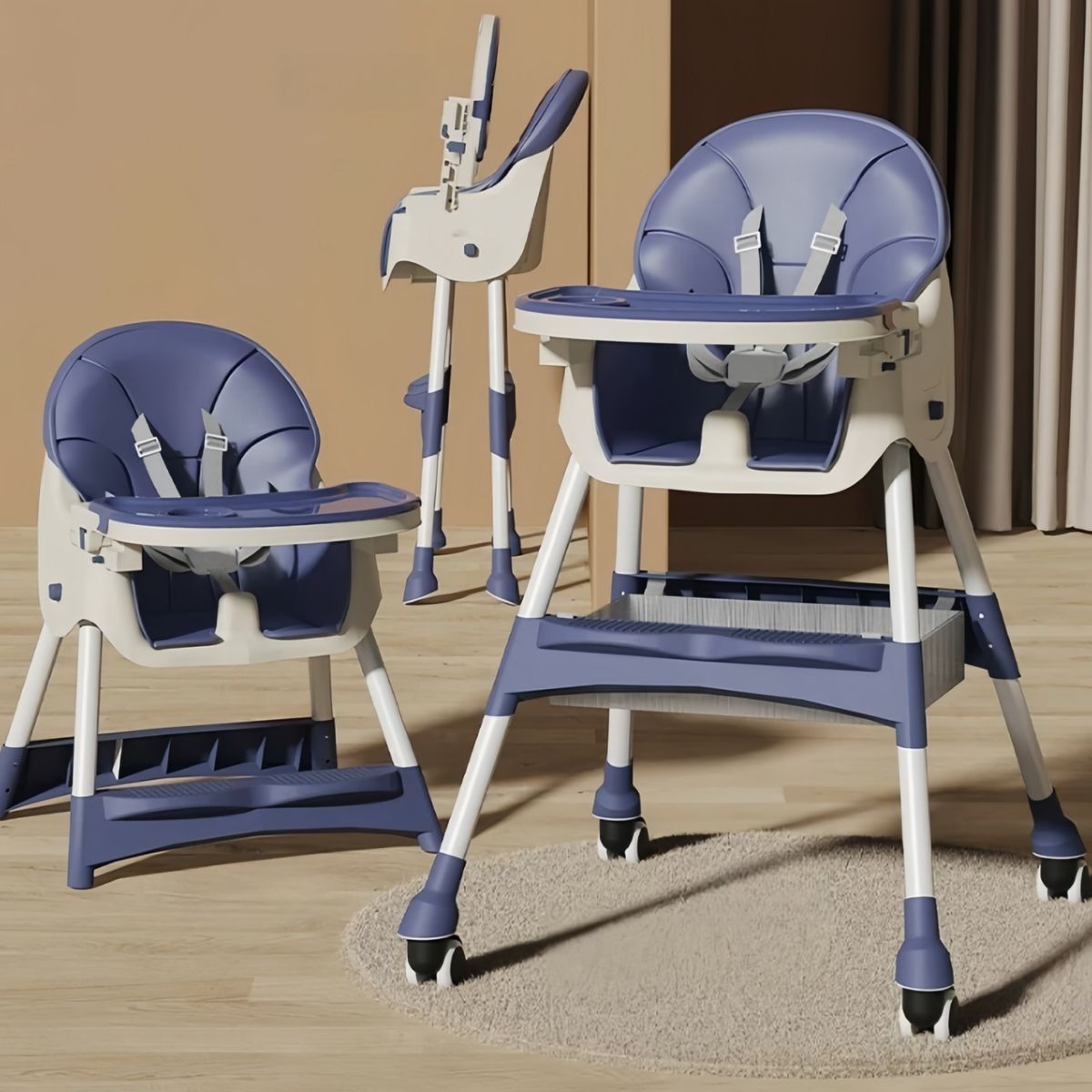 GENERICO - Silla De Comer para bebe 2 En1 Con Ruedas