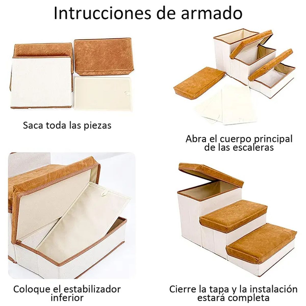 GENERICO - Escalera Plegable para Mascotas Pequeñas de 3 Pisos