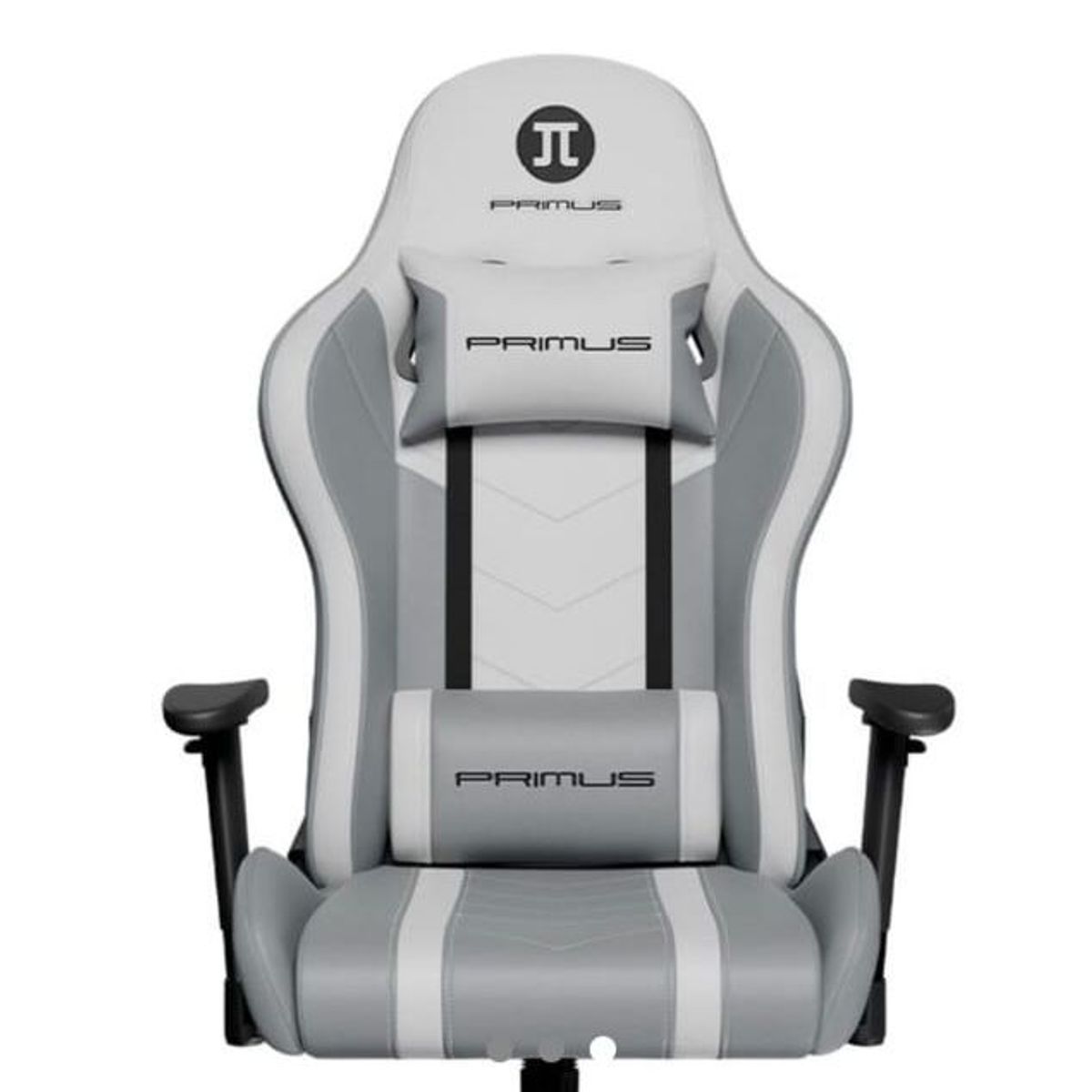 PRIMUS GAMING - Silla Gamer Primus Ergonómica Reclinable 135° Gris Claro con Cojines y Apoyabrazos 2D hasta 120 kg