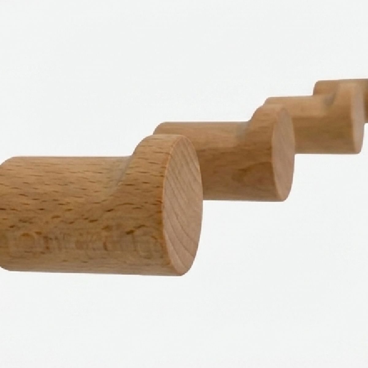 WW DESIGN - Pack 4 Percheros de Madera Color Natural – Colgador de Pared Elegante y Funcional